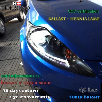 

Hireno Headlamp for 2009-2013 Ford fiesta Headlight Assembly LED DRL Angel Lens Double Beam HID Xenon 2pcs