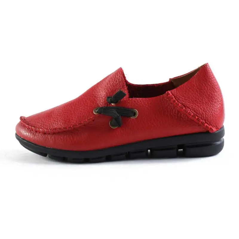 Solide rouge Femmes Cuir 40 Noir Bout Croix 34 Rond Couleur Lebaluka 5 Sangle ivoire blanc Chaussures Taille En Véritable Appartements marron I4Hxvq