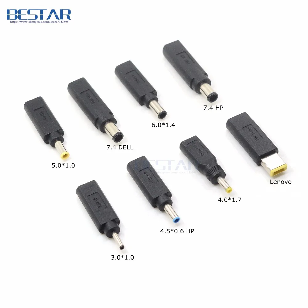 USB 3 1 Type C гнездовой к DC 4 0 7 мм/3 0*1 0/7 4*0 6 Штекерный Адаптер зарядного устройства