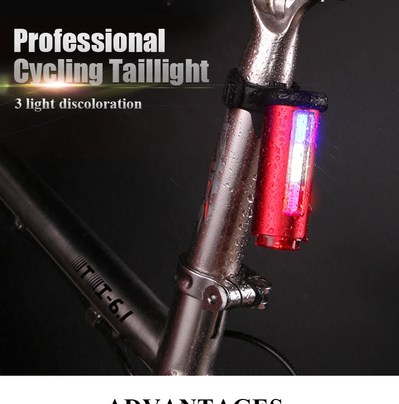 Excellent Wheelup 4 Color Mountain Bike USB Highway Vehicle Taillight Charging Equipment Riding Taillight Warning Lamp LED Bicycle Light 0