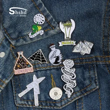 Science Chemical эмаль Pin Bulb No Idea розовый нож оригами брошь с изображением героев игр учёный значок джинсовые куртки нагрудные булавки ювелирные изделия подарки