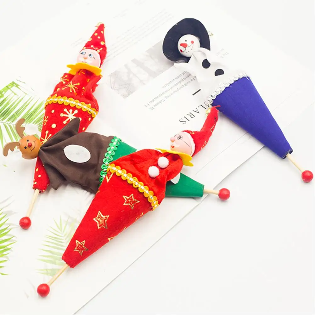 Комплект из 4 предметов с изображением Санта-Клауса; ствольный канал перфоратора рождественские украшения пушки со снеговиком Детские деревянные игрушки для рождественской вечеринки украшения