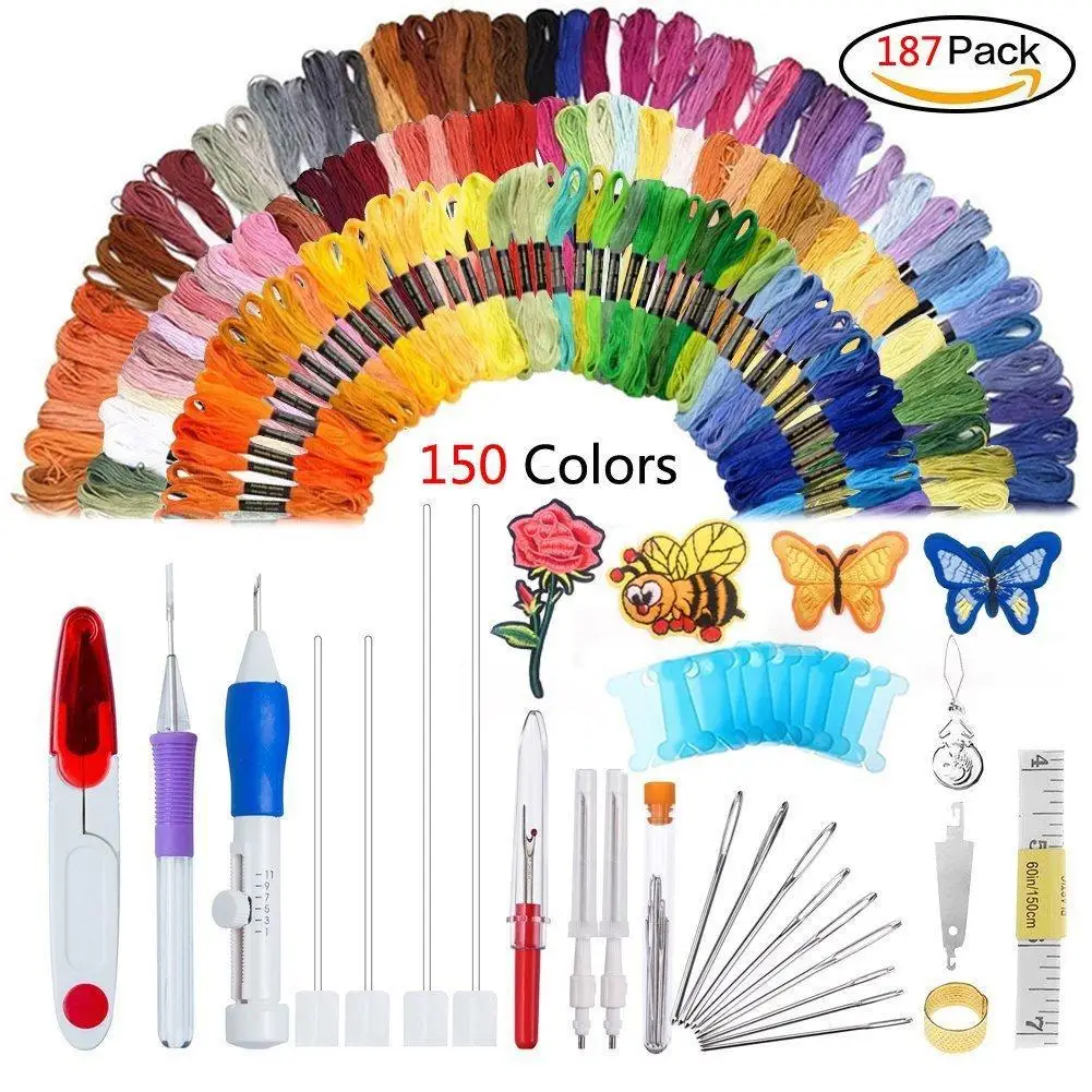 

Magic Embroidery Stitching Punch Needles Pen Set Craft Tool for DIY Threaders Sewing Knitting Kit Cross-stitch Embroidery Sets