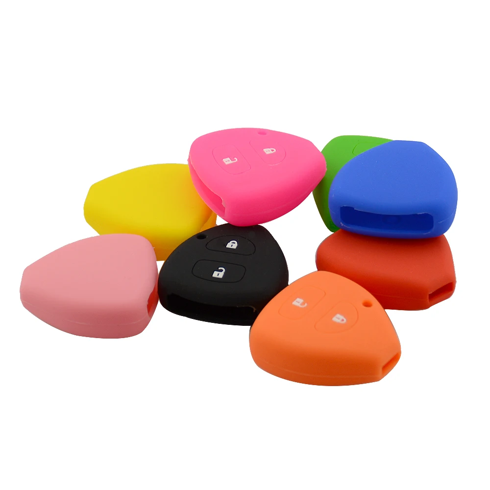 2 buttons silicone car key case for Toyota 2