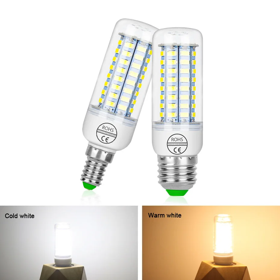 

E27 LED Lamp 220V SMD 5730 E14 LED Light Bulb 24 36 48 56 69 72 LEDs Corn Bulb Chandelier Candle LED Light For Home Decoration