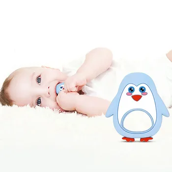 

Cartoon Penguin Teether Baby Silicone Teething Toy DIY Pacifier Chain Baby Teething Beads BPA Free Food Grade Silicone
