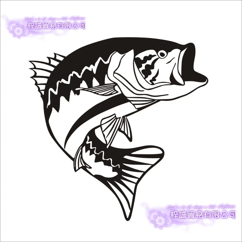 Fishing Sticker Car Fish Bass Decal Angling Hooks Tackle Shop Posters Vinyl Wall Decals Hunter Decor Mural Sticker