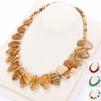 

Natural Stone Tree Of Life Pendant Necklace Wrapped Drop Crystal Opal Chakra Women Amber Lapis Lazuli Turquoise Christmas Gift