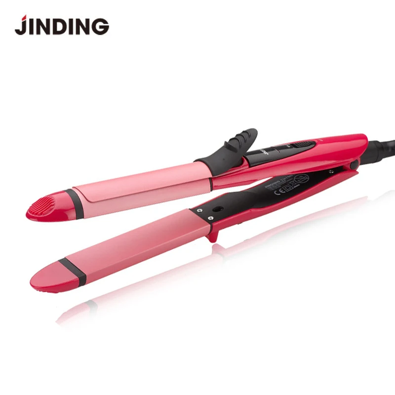 

2 In 1 Curling Iron Hair Curler Care Styling Tools Straightener Irons Ceramic Wave Roller Magic Flat Iron Hair Styler 100-240V