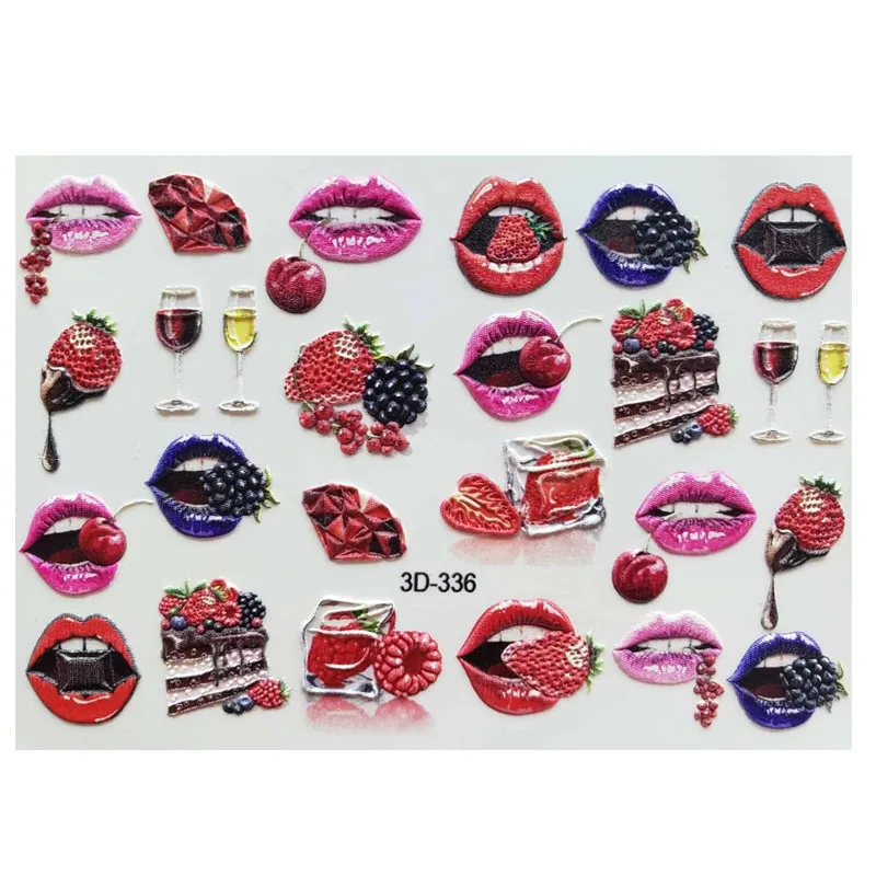 3D Acrylic Engraved Natural Bee Nail Sticker Nail Water Decals Fashion Empaistic Water Slide Decoration