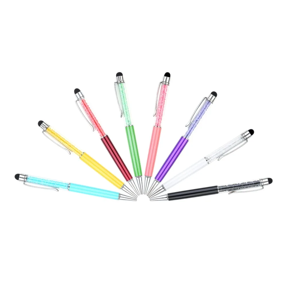 Новые 8 Cnady Цвета стилус Кристалл 2 in1 Сенсорный экран Стилус Шариковая ручка для iPhone iPad samsung Galaxy Tablet PC телефон