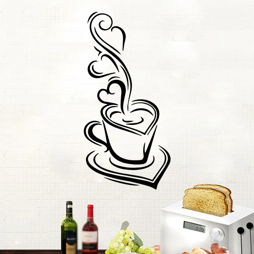 

American-Style Delicious Coffee Coffee House Decor Vinyl Wall Stickers For Restaurant Diy Pvc Home Decoration Accessories