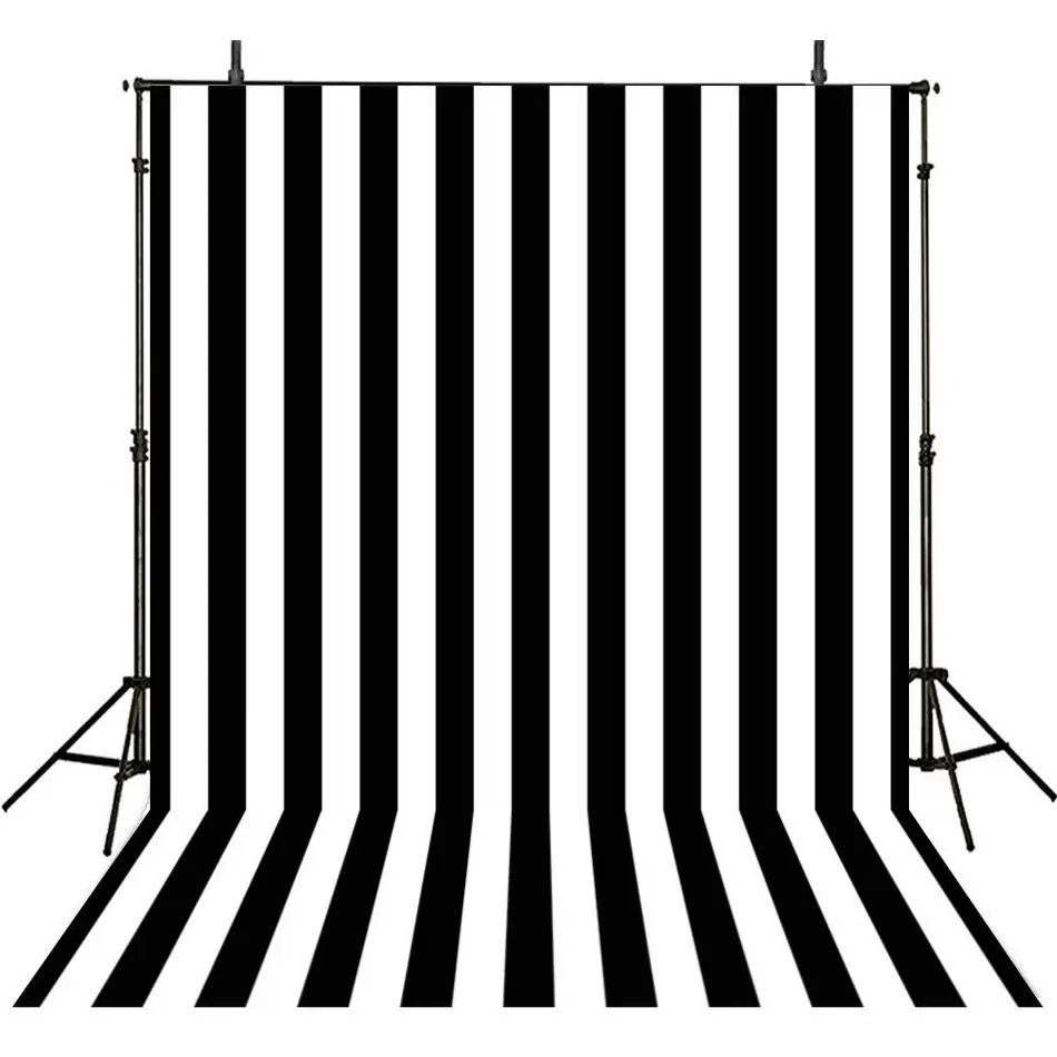 Black And White Striped Stripe backdrops Vinyl cloth High quality