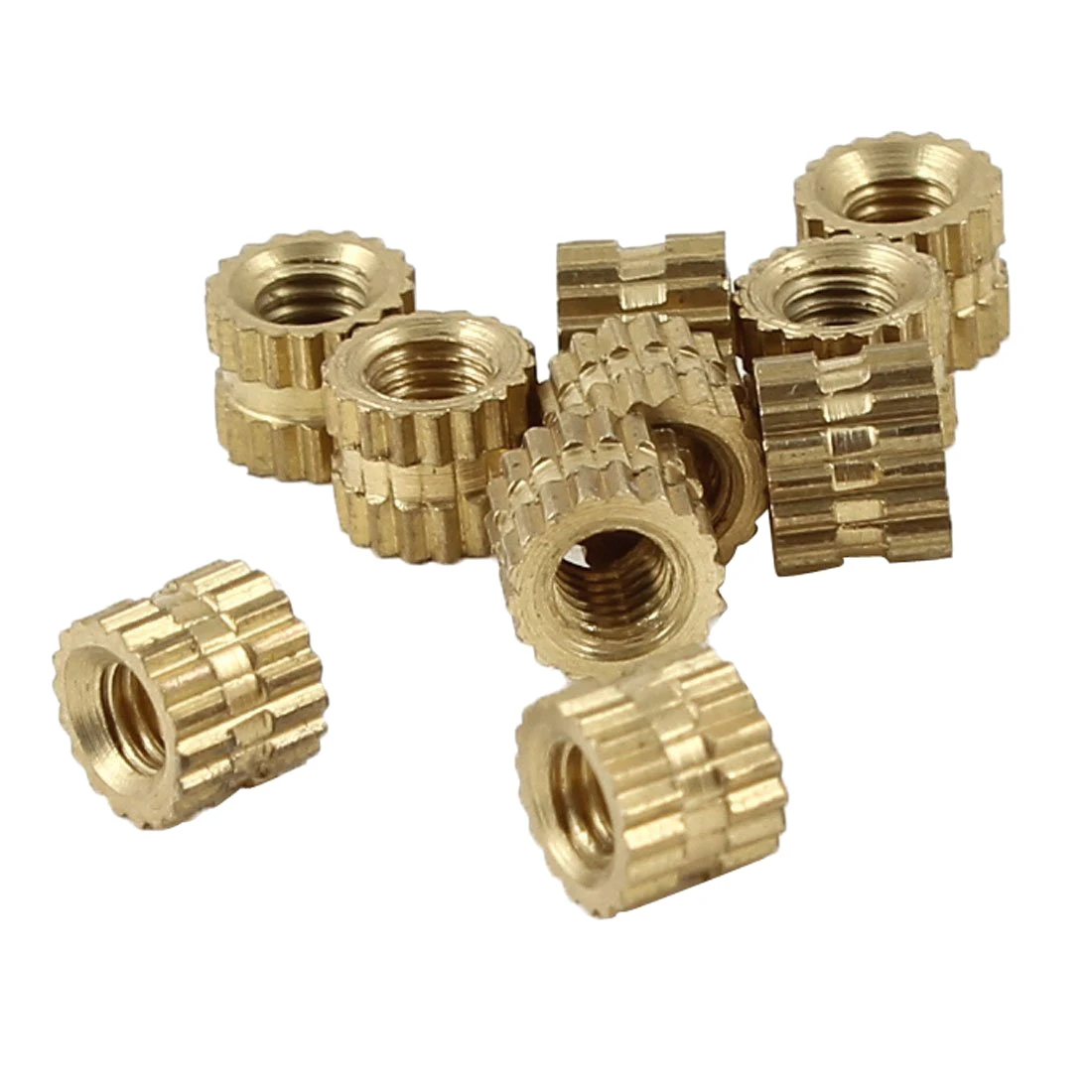LHLL 10Pcs Injection Molding Brass Thread Knurled Inserts Nuts 3mm x