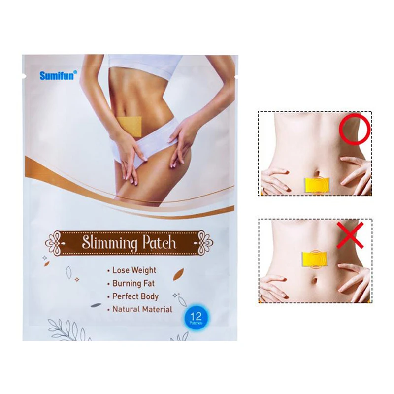 12Pcs/bag Natural Slimming Stick Fat Burn Slimming Navel Sticker Slimming Patches for Diet Weight Loss Health Care