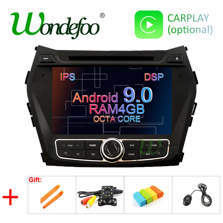 

64G DSP Android 9.0 IPS SCREEN AV Output CAR DVD PLAYER For Hyundai IX45 Santa fe 2013-2018 GPS player navigation radio stereo