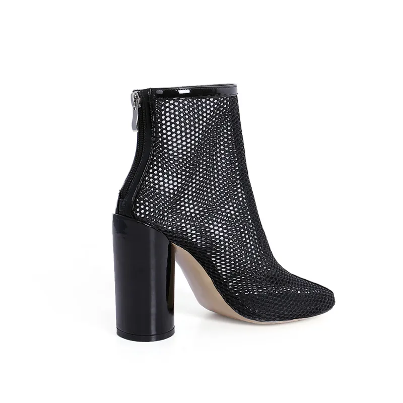 Chaussures Dehors Bottes 2018 Perfetto Sandales Bout Black Maille Rond Femme Cheville Transparence black Des Prova Talons D'été Creusent Chunky Femmes Sexy tQrxhCsd