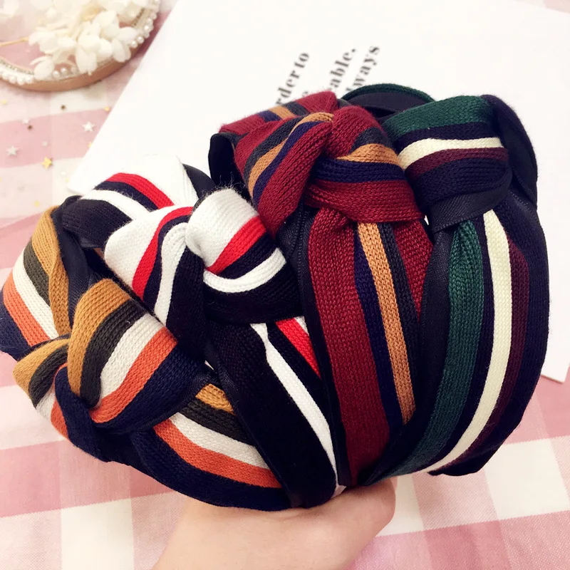 

Korea Fabric Tie Knot Hair bands Rabbit Ears Hairband Flower Crown Headbands For Girls Hair Bows Hair Accessories D