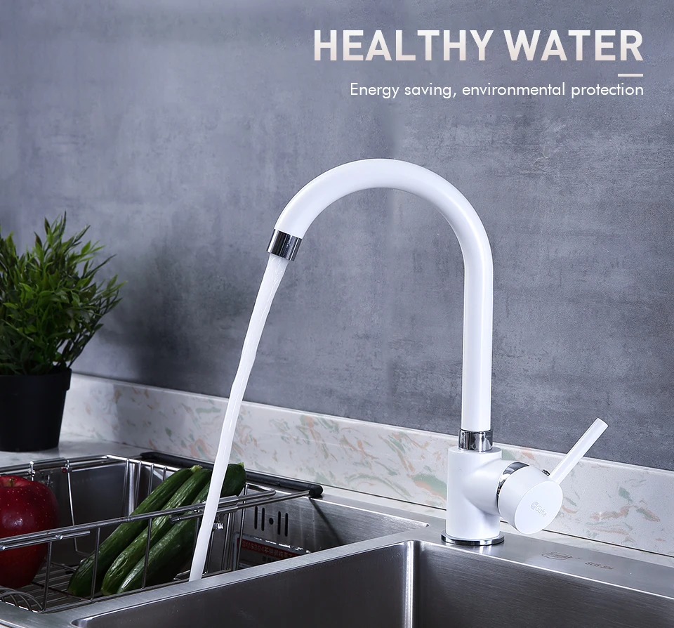 Gisha Brass Kitchen Faucets Hot And Cold and Water Faucets Basin Sink Tap Mixer Black White Beige faucet handle Kitchen Faucet