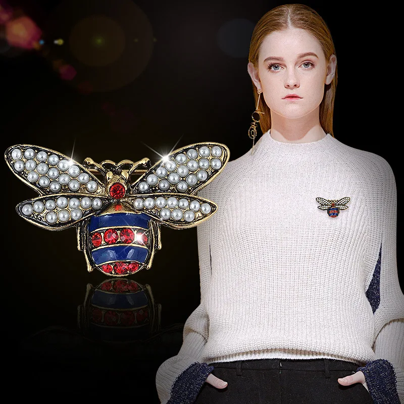 

2009 Christmas Gift Color Beetle Brooch Fashion Accessories Simple Pearl Bee Style Matching