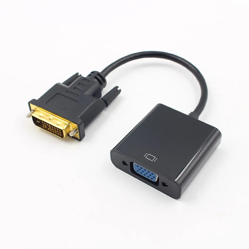 

DVI D 24+1 25 Pin Male to VGA Female Adapter Full HD 1080P Video Dvi-d a VGA Active Cable Converter for TV Desktops Laptops PC
