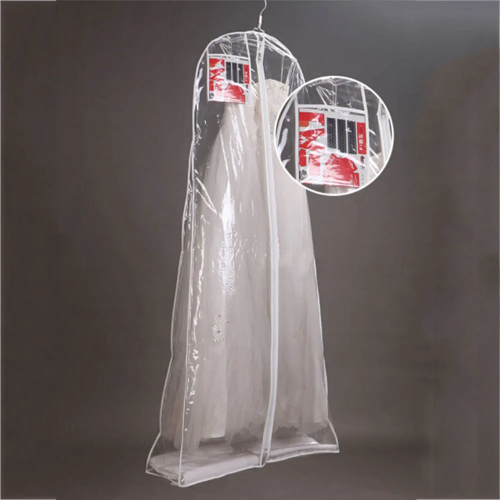 Прозрачный свадебное платье крышка сумки для хранения пыле большой свадебное одежда 160/170 см 180