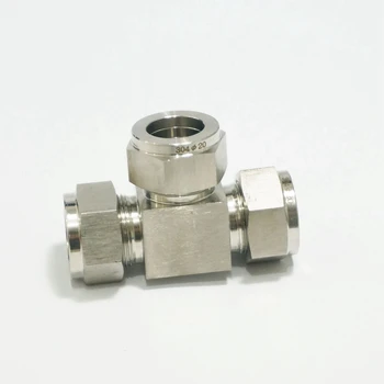 

Tee 3 Ways 304 Stainless steel Fit 20mm OD Tube Coupler Adapter Connector Compression fitting For Tubing