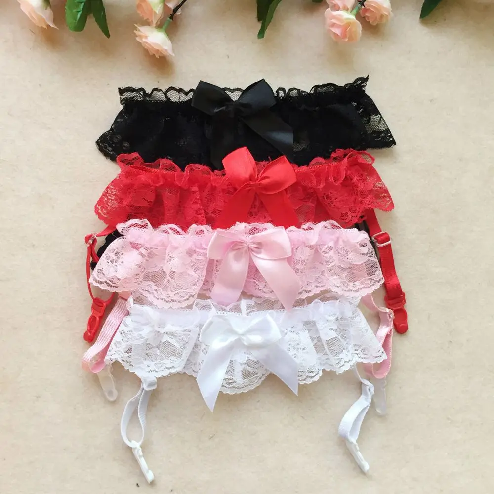 

1PC Sexy Women Elastic Maid Bowknot Lace Floral Leg Garter Belt Suspender Strap Bridal Wedding Choker Collar
