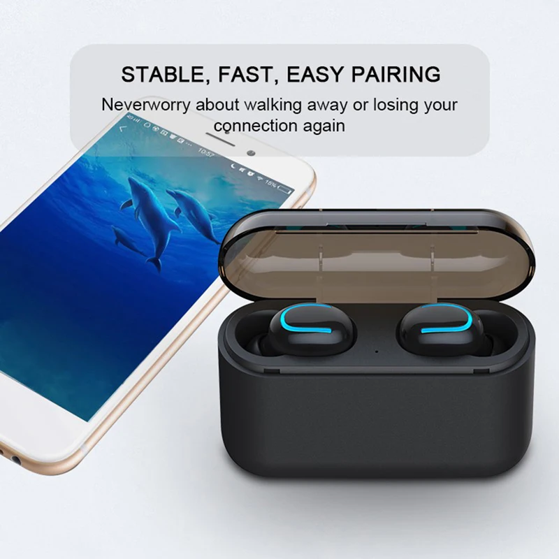 2019 Bluetooth 5 0 Headphones TWS Wireless Earbuds Blutooth Earphone Handsfree Headphone Sports Gaming Headset With Charging Box