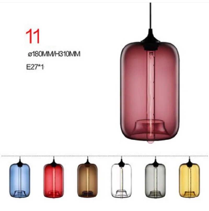 Простая Подвесная лампа из прозрачного стекла в Северной Европе для столовой, Подвесная лампа из прозрачного стекла - Цвет корпуса: 11
