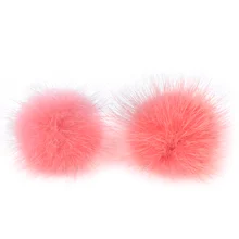 LFPU, карамельный цвет, натуральный мех норки, серьги с помпонами, шариками, серьги-гвоздики для женщин, девушек, для свадьбы, помолвки, банкета, ювелирные изделия