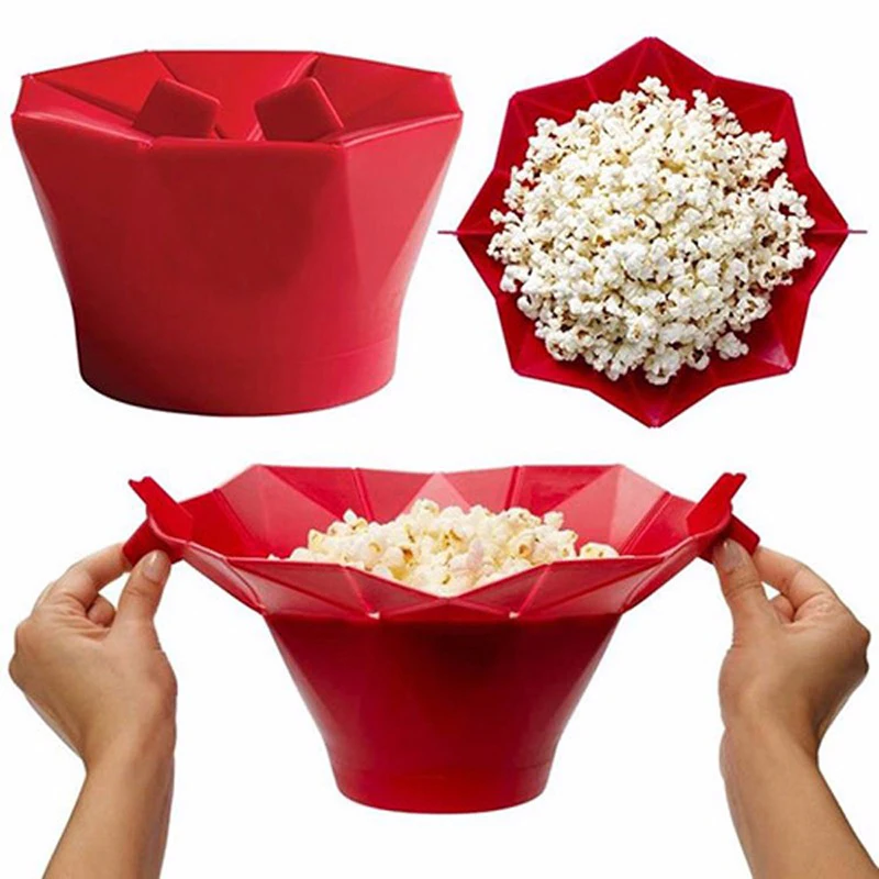 silicone popcorn box Maker storage container Foldable microwave pop
