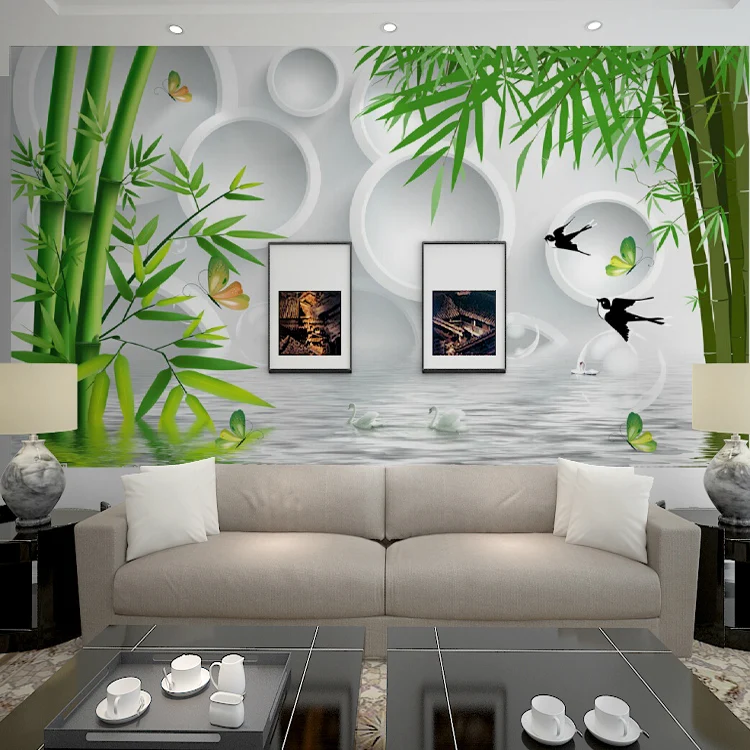 Aliexpress.com : Benutzerdefinierte 3d wandbild tapete bambus und vogel
