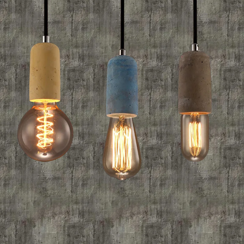 post modern hanging cement pendant lamp contemporary concret pendant lights lighting fixture novelty lamp holder socket (10)