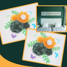 DIY гигантская бумага цветы полный набор фон искусственные листья растений бабочки Свадебные детские украшения для дома рукодельные