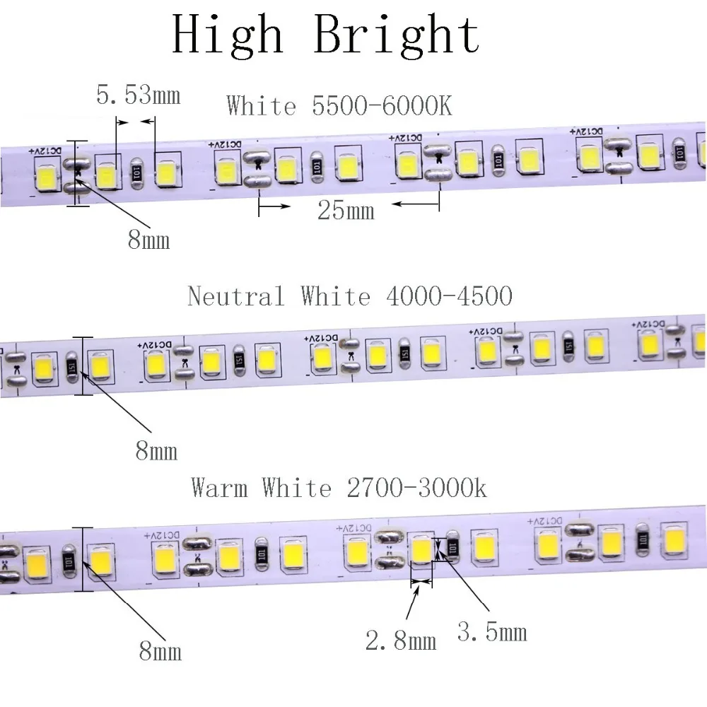 2835 120 светодиодный s/meter 600 светодиодный s/5 m 4000k neuter натуральный теплый белый светодиодный гибкий светодиодный ленточный гибкий светодиодный осветительный скотч DC12V водонепроницаемый