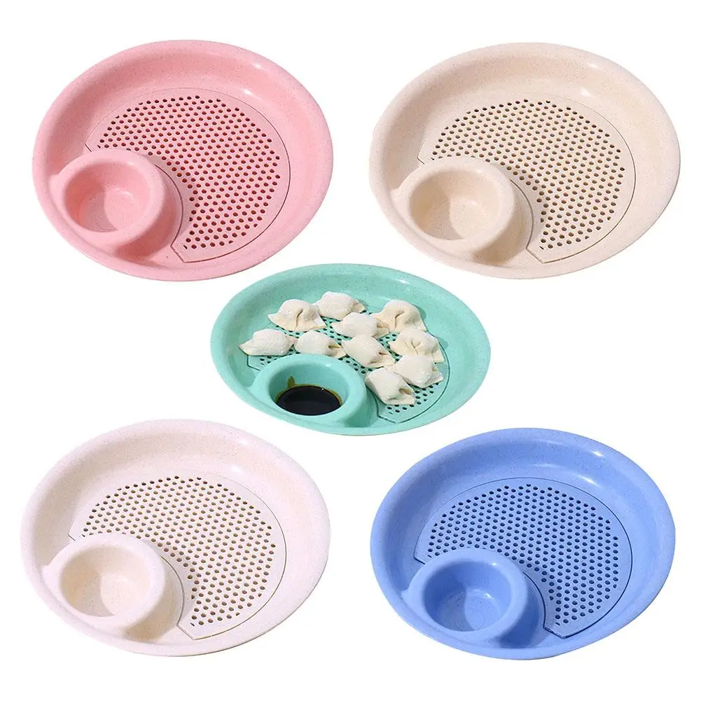 

Creative Double-layer Plate With Vinegar Dish Dumplings Snack Plate To Clean Personalized Plate Home Kitchen Dining Dish Set