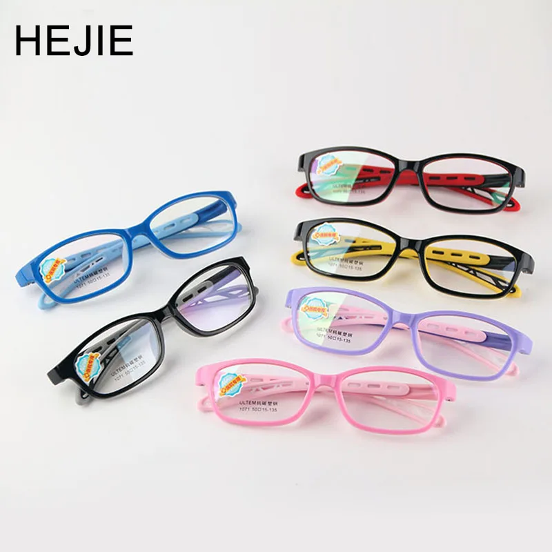 HEJIE Kids Safe Silicone&ULTEM Eyeglasses Frames Boys Girls Children