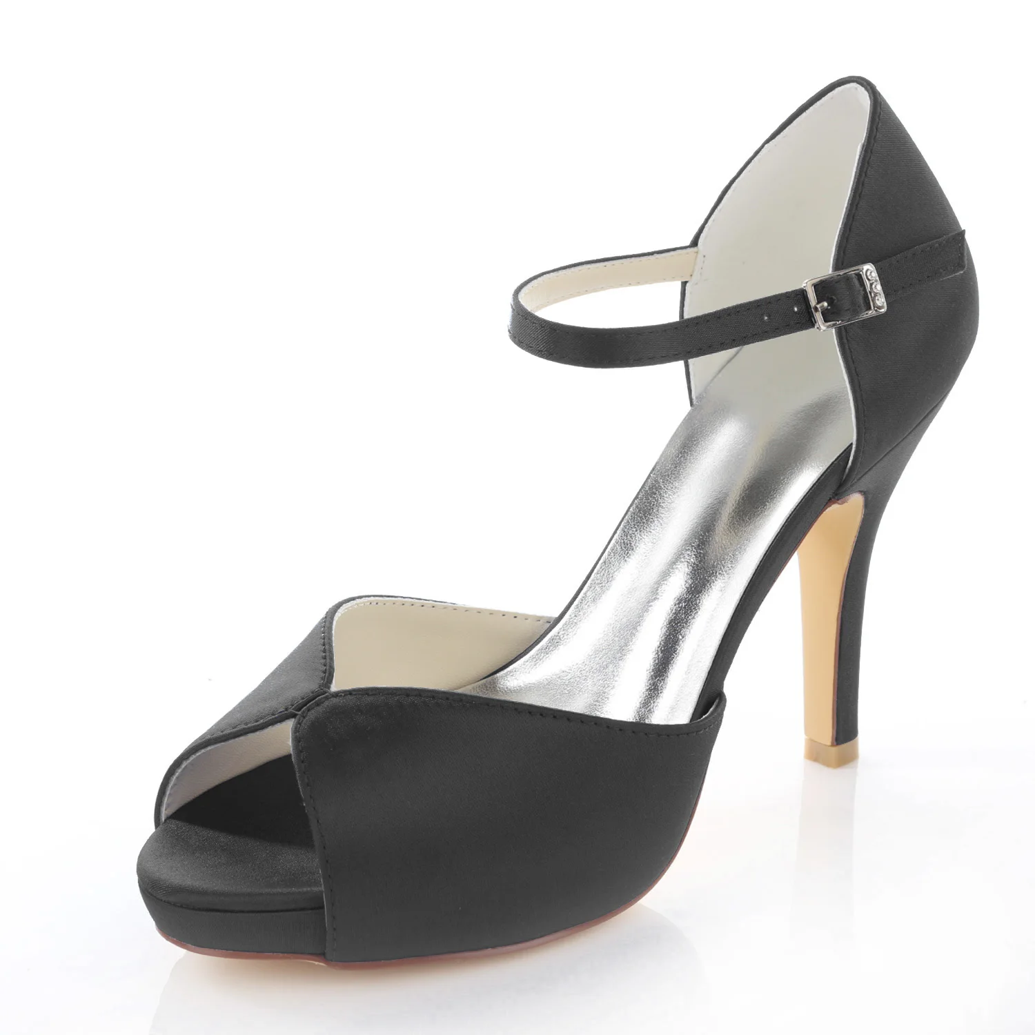 

2018 fashion high-heeled fashion satin cloth open toe sexy rhinestone sandals Dress Shoes Wedding Dress Shoes Plus Size 34-43