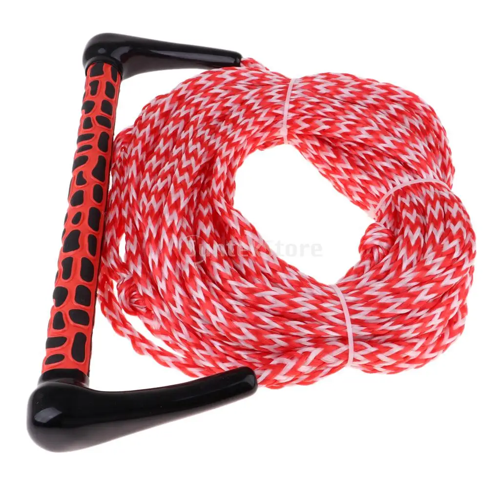 72ft 1 Section Water Ski Rope Tow Harness Leash Cord Line with 15-inch EVA Floatable Handle Grip for Wakeboard Kneeboard Surfing
