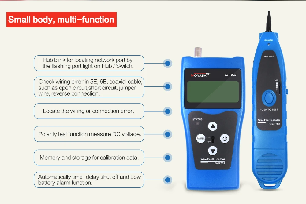 Noyafa NF-308 линия Finder телефонный провод трекер диагностический тон набор инструментов LAN Сетевой кабель тестер Cat5 Cat6 RJ45 UTP STP