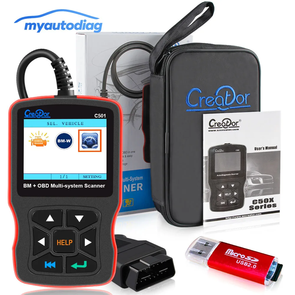 

Creator C501 car diagnostic obd II scanner BM+OBD 2 Multi-system scanner fault diagnosis Tools for BMW cars better than EML 327