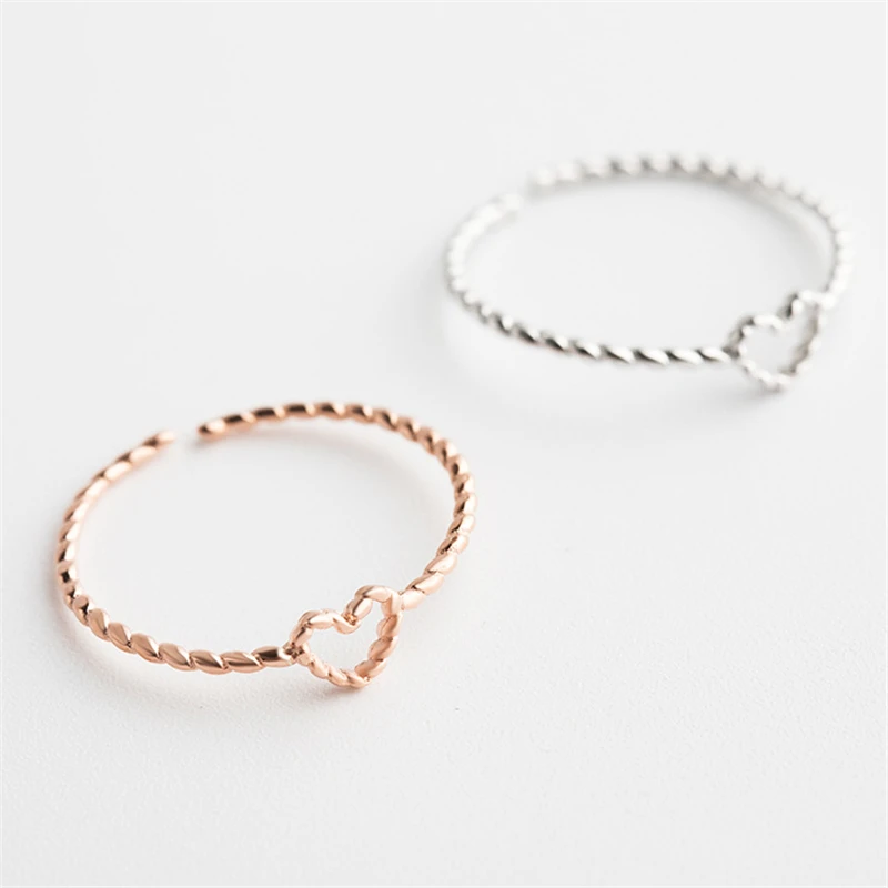 DoreenBeads Стерлинговое Серебро Сердце спиральные открытые Регулируемые кольца