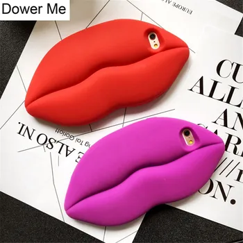 

Fashion Funny Cute 3D Big Mouth Sexy Kiss Red Lip Soft Silicone Phone Case Cover For Iphone XS Max 11 Pro Max XR X 8 7 6 6S Plus