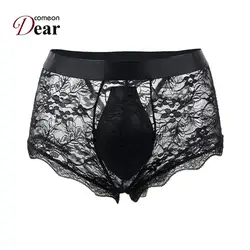 Comeondear боксеры Transparente Hombre кружева Strappy боксер Transparente Hombre Сетки Боксер гей Boxershort мужские трусы боксеры MJP073