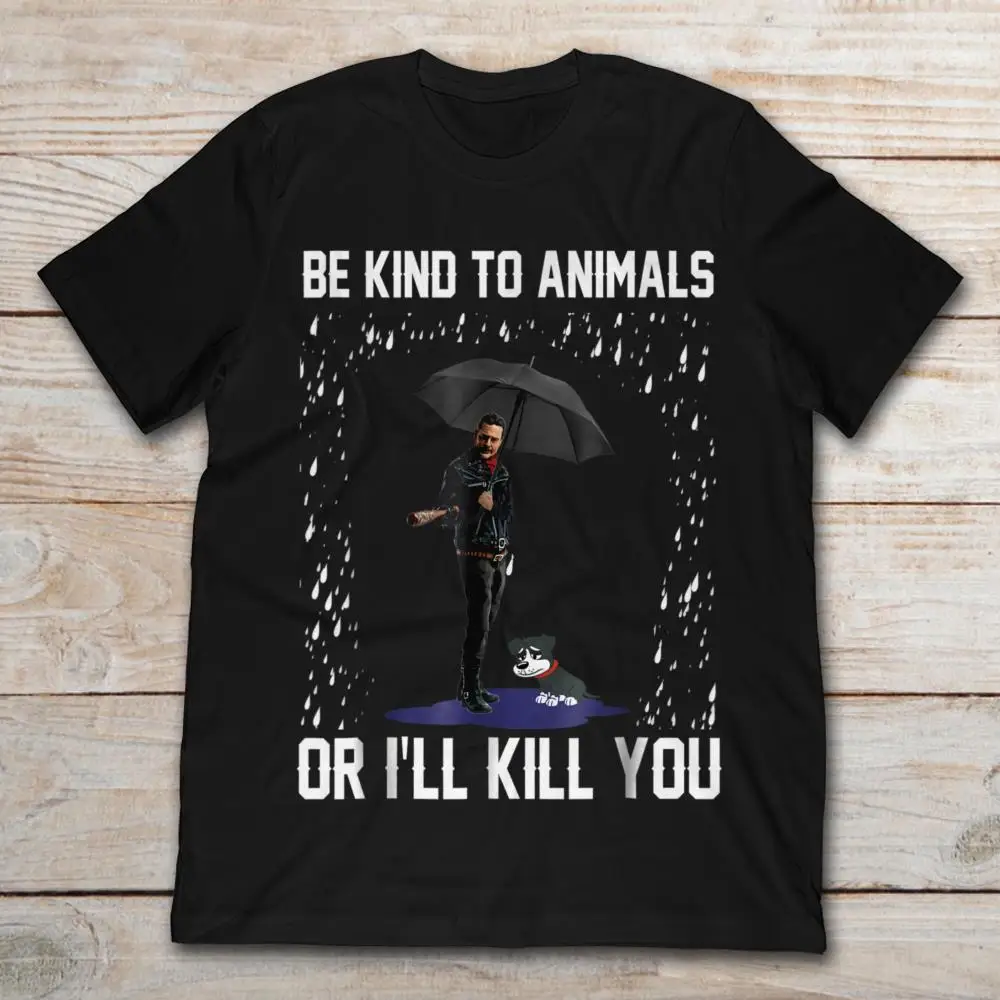 

John Wick Be Kind to Animals Gold I'll Kill You Black T-Shirt Cartoon t shirt men Unisex New Fashion tshirt free shipping
