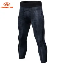 Горячие узкие брюки для бега компрессионные колготки Для мужчин длинные брюки быстро сухой дышащий Фитнес Training велосипедные гетры