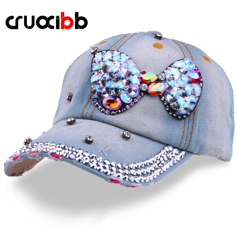 Prix pour CRUOXIBB Nouvelle Mode Casquette de baseball des Femmes Femmes Chapeaux de Cowboy Denim Simulé Diamants Papillon Snapback Cap Casquettes Chapeau D'été Fille Prix pour CRUOXIBB Nouvelle Mode Casquette de baseball des Femmes Femmes Chapeaux de Cowboy Denim Simulé Diamants Papillon Snapback Cap Casquettes Chapeau D'été Fille