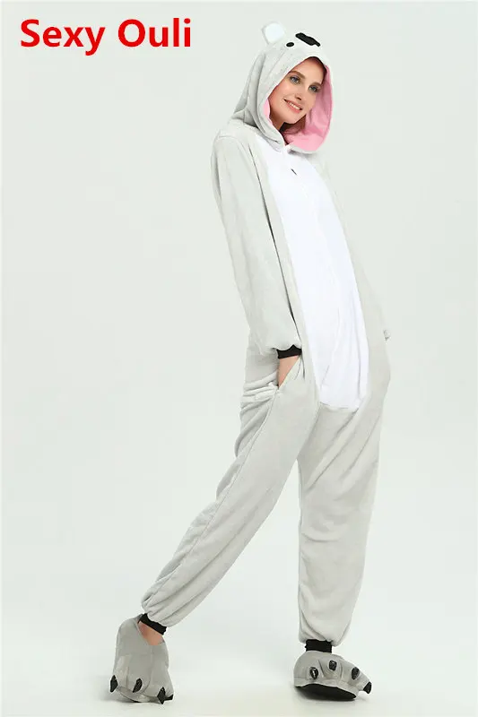Милая Пижама коала кигуруми фланель цельный пижамы коалы Kigurumi животных кенгуру