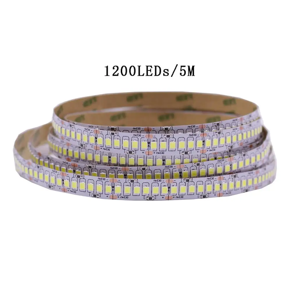 480 светодиодный s/м SMD 2835 светодиодный полосы 24V 12V 5 м 2400 светодиодный s двухрядные гибкий светодиодный полосы 1200 светодиодный s Лента проект Ambilight огни - Испускаемый цвет: 1200leds